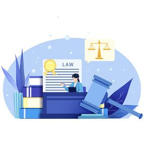 大气蓝色律师网站phpcms模板