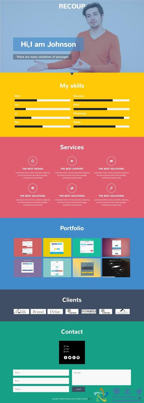 html5单页滚动视差网页模版