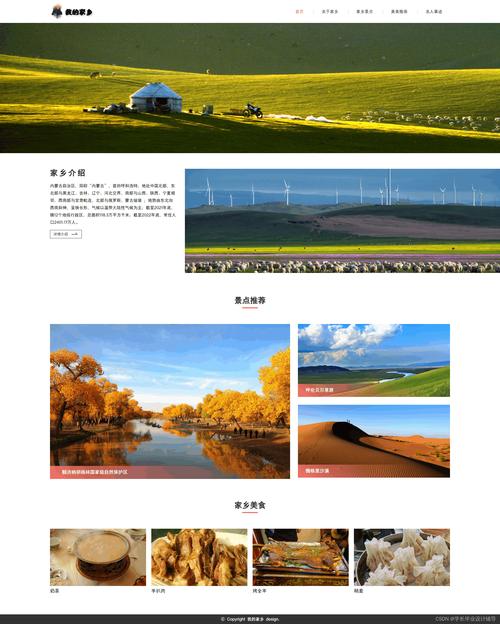 用html介绍家乡10个网页