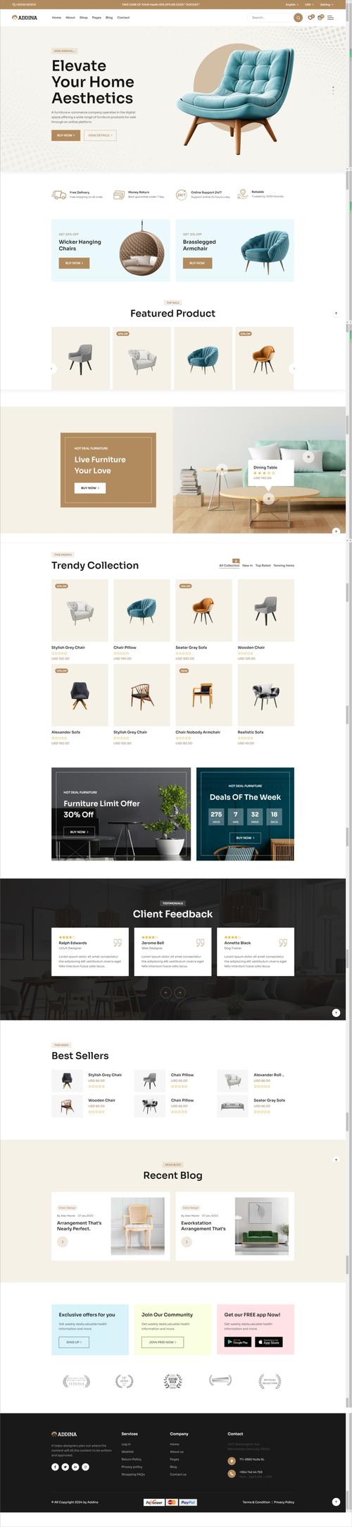 扁平化 网页设计模板 psd