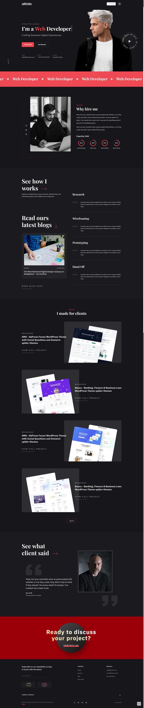 网页设计个人主页模板html