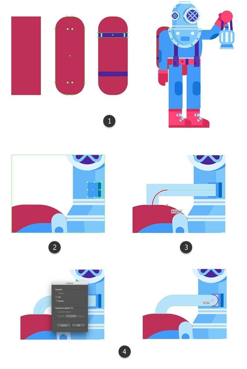 ai扁平化图案教程